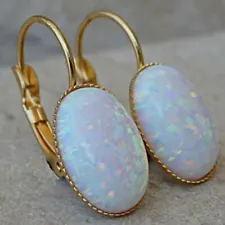 Boho 14k Gold Filled Opal Earrings Hoop Dangle Drop Stud Women Ear Jewelry Gifts