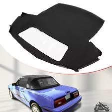 For Ford Mercury Capri 1990-June 1993 Black Convertible Soft Top &Plastic Window (For: 1993 Mercury Capri)