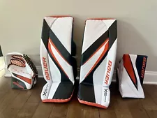 Bauer Vapor X5 Pro Intermediate Custom Goalie Set Leg Pads Glove Blocker Orange