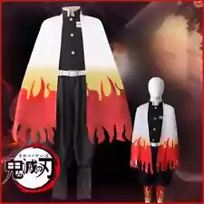 Anime Demon Slayer Rengoku Cosplay Costume for Kids 9-10 Years Old - NEW