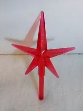 Large Red Star with Rounded Tips for Ceramic Christmas Tree Topper . 3/16" Stem