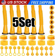 5X Replacement Gas Can Spout Nozzle Vent Kit for Plastic Gas Cans Old Style Cap