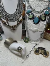 Egyptian Revival Jewelry Lot Pharaoh Nefertiti Necklace Ring Bracelet 10 Pc