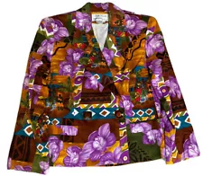 Rickie Freeman For Teri Jon Womens Cotton Floral Island PrintCropped Jacket Sz 6