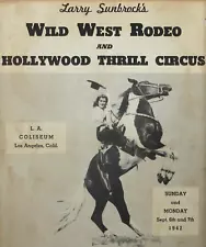 Rodeo Hollywood Thrill Circus Program Motorcycle Daredevil Bus Jump CA 1942