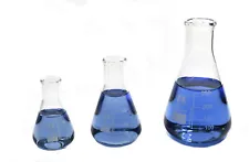 Erlenmeyer Flask Set, Narrow Neck, 50ml, 100ml, 250ml - 3.3 Borosilicate Glass