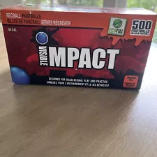 Visible Impact Paintballs box. NEW, Open box. 500ct Balls sealed in plastic bag