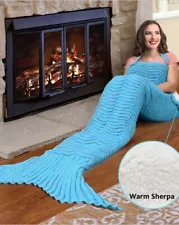 NEW Catalonia Mermaid Tail Blanket Fleece Crocheted Adult Kids Soft Plush Warm