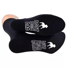 Best Dog Dad Socks Personalised With Name & Dog Mens Black Socks size UK 5-12