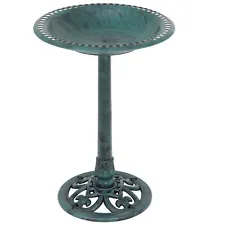 28" Vintage Birdbath Height Pedestal Bird Bath Antique Yard Garden Decor