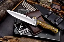 CFK IPAK Handmade D2 Custom PINE CONE Corelon Hunting Camping Skinner Knife