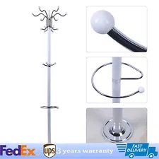 Metal Coat Rack Tree Stand Clothes Hat Bag Hanger Umbrella Holder Home 16 Hooks