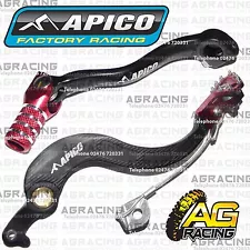 Apico Black Red Rear Brake & Gear Pedal Lever For Honda CRF 250X 2004-2019 MotoX