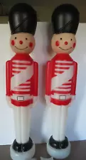 Vtg Blow Molds Light Up Toy Soldiers 31" Tall Christmas Yard Lawn Decor Holiday