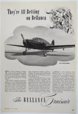 Vintage 1945 Bellanca 14-7 Cruisair Aircraft Print Ad