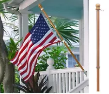 5FT Solid Pine Wooden House Flagpole - Fit Standard 3X5 Ft Flag - Wood Flag Pole