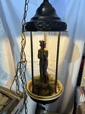 BEAUTIFUL Goddess VINTAGE HANGING RAIN OIL LAMP RARE Works