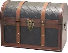 (Tm Wooden Leather Treasure Chest