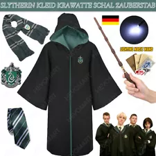 Harry Potter Draco Malfoy Slytherin Costume Robe Cloak Cape Tie Scarf US