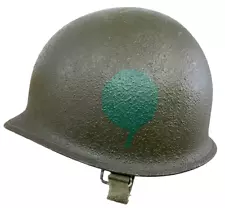 WW2 US M1C Airborne Paratroop Helmet Named With Rank Bar Follow Me &amp; Unit...