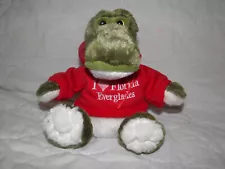 The Petting Zoo Alligator Plush I Love Florida Everglades Red Hoodie Stuffed 8"