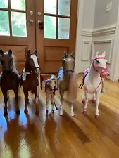 Five Our Generation Horses For 18 inch Dolls with Accessories