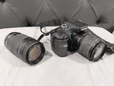 Sony Alpha A100 DSLR camera 10.2 MP w/ 17-88mm AND 75-300mm lens (no charger)