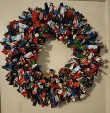 Handmade Chriatmas Fabric Wreath 17 Inches