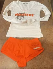 HOOTERS Halloween Uniform Long Sleeve Top And New Style Shorts XXS