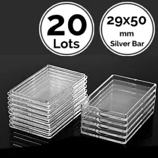 20 Lots 1.97 x 1.18 IN 29 x 50 mm Acrylic Silver Bar Holder Case For One Troy Oz