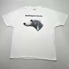 Vintage 90's Single Stitch Bedlington Terrier Dog T-Shirt XL Big Graphic Soft