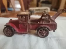 1920's Arcade Cast Iron Red Tow Truck #221R 5" Original..