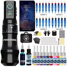 POSEIDON Wireless Tattoo TU33, Complete Kit! For Beginners and Pros