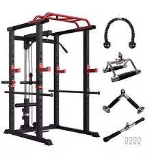 Squat Rack Gym Power Cage Stands Equipment 1000-Pound Capacity Exercise Olympic