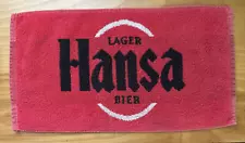 Vintage Hansa Lager Bier Beer Bar Towel Pub Advertising 16” X 9”