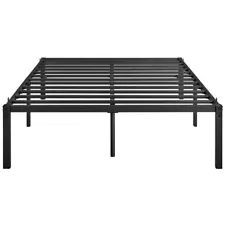 18" Metal Bed Frame Platform Heavy Duty Steel Slat Support No Box Spring Needed