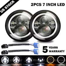 For 1953-1977 Ford F-100 F-250 F-350 Pickup Pair 7" inch LED Headlights Halo DRL (For: 1975 Ford F-250)