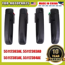 Exterior Outside Door Handle Texture Black Front Rear Kit Set of 4 For Ram Truck