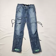 Marithe Francois Girbaud Jeans 30 Bondage Shuttle Tape Y2K Grunge 30x32