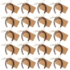 20pcs Good Horse Shoes with Kraft Tag Metal Craft Horseshoes Decorations