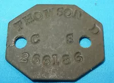 WW2 DOG TAGS TO THOMSON D No 266186 - WORLD WAR II BRITISH MILITARY