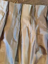 Beautiful CUSTOM SILK PINCH PLEAT BRONZE STRIPE PAIR OF DRAPES 52 X 120"