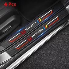 4x Carbon Fiber Car Door Sill Cover Plate Car Sticker Decals for Honda New Sale (For: 2010 Honda Accord Crosstour)