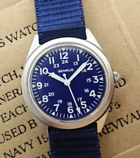 BENRUS Military BR763SS Navy Swiss Made Men's Watch