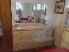 Vintage Blonde Three Piece Bedroom Set – 1950s Era