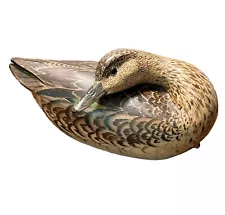 Vintage GRAYSON CHESSER Hand Carved Duck Decoy - 1984 Signed Dated Handpainted