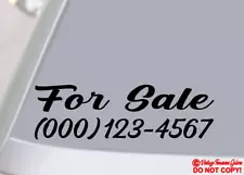 FOR SALE with YOUR PHONE NUMBER Vinyl Decal Sticker Car Window Bumper CUSTOM