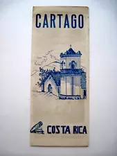 Vintage Travel Brochure for "Cartago, Costa Rica" w/ Map & Pictures *