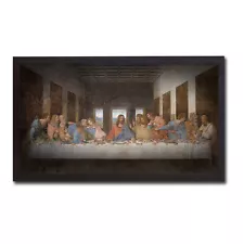 Black Framed The Last Supper by Da Vinci Canvas Art (10 in x 18 in Framed Size)