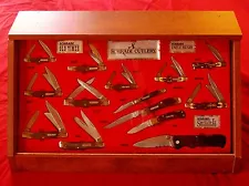 Schrade 14 Knife Display 1990's Uncle Henry & Old Timer W/Original Packages NOS